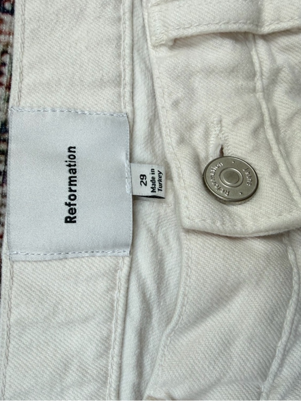 Reformation Val 90s Mid-Rise Straight Jeans 29 FIOR DI LATTE / Ecru - Picture 4 of 4